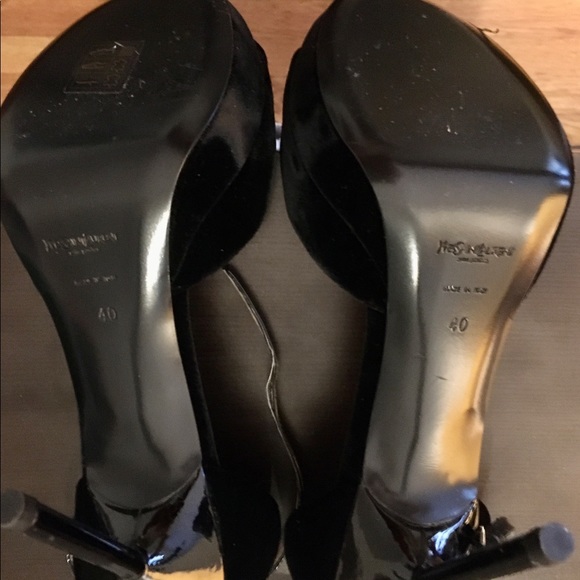 YSL black - velvet platform sandals - size 40 - Picture 4 of 5